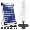 AISITIN Fontana Solare da Giardino 5,5W con Batteria Integrata da 1500mAh - Pompa ad Energia Solare con Cavo da 5 Metri e 10 Ugelli per Laghetti, Stagni, Bagno degli Uccelli e Decorazioni per Giardino