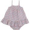 Gocco Vestido Estampado de Tirantes con Borda Vestito, Bianco, 9-12 Mesi Bimba
