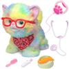 YH YUHUNG Gatto giocattolo telecomandato che cammina, miagola e muove la coda, sensore tatto/voce, set gioco veterinario, 3×AAA non incluse, 3+