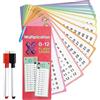 Votvlog 1 Confezione da 15 Fogli Tabelline per Bambini, Giochi di Numeri Matematici da Tavolo, 2 Pennarelli Cancellabili a Secco Flashcard di Moltiplicazione Materiale Educativo per Bambini dai 3 Anni