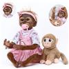 HUYRP Bambole Reborn 22 pollici 55cm Bambino ScimmiaBambole Reborn Baby Dolls Realistico Fatto a Mano Bambole Reborn Regalo Per Bambini (Femmina Scimmia)