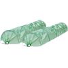 ECD Germany 2x Tunnel per Coltivazione 300x55x35 cm 3m Trasparente / Verde in PE Foil Tunnel Vegetale 135 g / m² con 6 Fili di Acciaio ad Arco Ø 2mm Foglio Serra Fredda Tenda da Coltivazione per Orto