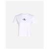 Calvin Klein Jeans Slim Monogram W - T-shirt - Donna - Bianco