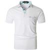 LIUPMWE Polo Uomo Classico Maniche Corte con Tasche Camicia da Tennis Estate,Bianco-b,M