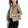 Tiasdnhod Donna Giacche Di Piumino,Giacca Da Donna Piumino Corto Cappotto Invernale Leggero E Caldo Manica Lunga Girocollo (Khaki,S)