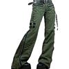 HAOSEM Militare Verde Cargo Pantaloni svasati A Vita Bassa Y2K Donne Vapore Punk Pantaloni Harajuku Stile Gotico Post Apocalittico Wasteland Abbigliamento