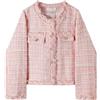 Suncadmious Blazer in Tweed Rosa Scozzese da Donna Elegante Giacca Slim da Lavoro Giacca alla Moda Versatile in Tweed Elegante Giacca Corta a Scacchi ((Rosa,M)