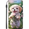 EuoDuo Cover con Disegni per Samsung Galaxy A52s 5G Custodia Libro Portafoglio PU Pelle Completa Protettiva Caso Magnetica Flip Wallet Case - Cane Carino