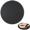 duozoanz Tappetino Scolapiatti Scola Piatti Lavandino,Tappetino Silicone Adatto per Asciugare gli Utensili da Cucina，Materiale Resistente al Calore, Tondo Nero a Nido D'ape, Diametro 30 CM.