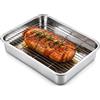 Rostiera con griglia rettangolare in acciaio inox