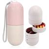 FILFEEL Portapillole Settimanale a 7 Scomparti, Organizzatore Settimanale per Pillole, 7 Giorni, con Forma a Capsula, senza BPA, da Viaggio, Campeggio, Impermeabile e Portatile, per Contenere Vitamine