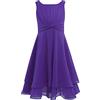 JEATHA Vestito Elegante da Cerimonia Senza Maniche Bambina Abito da Matrimonio Nuziale Tinta Unita Abiti Damigella d'Onore Ragazze Vestiti da Sera Sposa Nozze Dress Viola 14 Anni