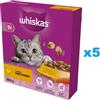 WHISKAS Senior 5x800g cibo secco con delizioso pollo per gatti anziani