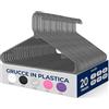 SereneLife Set da 20 Grucce Appendiabiti in Plastica, Stampelle Armadio Antiscivolo e Salvaspazio per Camicie, Maglioni, Felpe, Vestiti per Bambini e Adulti, Appendiabiti Ultra-Sottili e Leggere