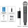 Markenlos Microfono wireless UHF ricaricabile a 2 canali per microfono portatile per karao