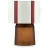 EMÒ ITALIA Rayon Lampada da Tavolo in Vetro 13x20cm Paralume Bianco Base Marrone