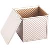 CANDeal Stampo a Cassetta per Pane con Coperchio, Antiaderente, per Una doratura Uniforme Durante la Cottura e per conservare, 15x15x14cm