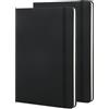 Lrocotanc Set da 2 Taccuino A5 Taccuino Foderato Diario con fascetta ideale per uso quotidiano a scuola,in ufficio e a casa(Nero)