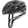 uvex race 7, casco sicuro ad alte prestazioni unisex, regolazione individuale delle dimensioni, protezione antiurto extra, black, 51-55 cm