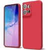 GOGME Cover per Motorola Moto Edge 50 Neo Liquido Silicone Custodia con Fodera Microfibra Antigraffio Antiurto Protezione Sottile e Morbida TPU Case, Rosso