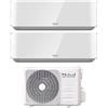 Unical Climatizzatore Condizionatore Unical Dual Split Inverter serie AIR CRISTAL 10+13 con XMX2 18HE R-32 Wi-Fi Optional 10000+13000