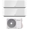 Unical Climatizzatore Condizionatore Unical Dual Split Inverter serie AIR CRISTAL 10+18 con KMX4 28HE R-32 Wi-Fi Optional 10000+18000