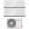 Unical Climatizzatore Condizionatore Unical Dual Split Inverter serie AIR CRISTAL 18+18 con KMX4 36HE R-32 Wi-Fi Optional 18000+18000
