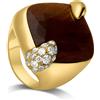 POMELLATO Anello collezione ritratto in oro con occhio di tigre e diamanti