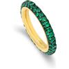 POMELLATO Anello collezione catene in oro e argento con smeraldo