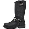 IF Fashion Scarpe da Donna Stivali Primaverili Estivi Traforati Alla Caviglia Biker Motociclista Con Fibbia WZ688-62 nero N.36