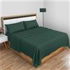 GC GAVENO CAVAILIA Lenzuolo in percalle di facile manutenzione, per letto matrimoniale, non si restringe e non scolorisce, non si stira, colore: verde scuro