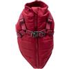 JACK AND VANILLA, Giacca Impermeabile per Cani, Design Moderno e Chic, Isolamento Termico, Strisce Riflettenti per Sicurezza, Facile da Indossare, Taglia L, Colore Rosso, Modello 5Th Avenue Dogwalk
