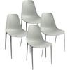 Set 4 sedie in plastica grigio chiaro