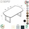 SEIPO RING tavolo riunione ovale P.1000, piano monoblocco, struttura metallica ad anello Seipo RN.0743 44 45