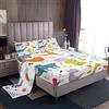 Loussiesd Set di lenzuola con dinosauro carino cartone animato giungla animali biancheria da letto lenzuolo con angoli colorato fauna selvatica copertura letto camera da letto 4 pezzi biancheria da letto