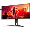 AOC AGON AG405UXC - Monitor da gaming WQHD da 40 pollici, 144 Hz, GtG da 1 ms, HDR400, FreeSync Prem., compatibile G-Sync, (3440x1440, HDMI, DisplayPort, USB-C (90 W PD), hub USB) nero/rosso