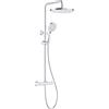 Rainsworth Colonna doccia con miscelatore termostatico, soffione 30cm, doccetta a 5 getti, set doccia regolabile in altezza con termostato, cromo, RW-2222