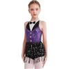 Freebily Abito da Ballo Latino Americano Tango Bambina Nappa Body da Ginnastica Danza Moderna Ballerina con Paillettes Balletto Leotards Costumi di Danza Samba Rumba Salsa Viola 11-12 anni