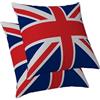 ggaimwf Bandiera del Regno Unito Fodere per cuscini Cuscini Union Jack Britannico Bandiera del Regno Unito Federe per divano Casa Federa decorativa Sedia Camera da letto Soggiorno 45x45cm Set di 2
