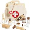 Le Toy Van - TV292 - Gioco educativo valigetta dottore in legno per bambini, 3 anni, giocattolo Montessori, borsa del medico in tessuto completa, 10 pezzi, accessori inclusi, legno certificato FSC
