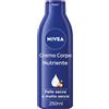 NIVEA Crema Corpo Nutriente 250 ml, Crema idratante corpo 72h arricchita con Acido Ialuronico Puro, Olio di Mandorla e Siero Nutrimento Intenso, Crema corpo idratante pelle secca o molto secca