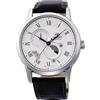 Orient Classic Sun & Moon - Orologio Uomo Automatico a Carica Manuale Elegante Cinturino In Pelle Nero Cassa In Acciaio Quadrante Bianco - RA-AK0008S30B RA-AK0008S