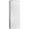 Composad | Armadio della Linea GALAVERNA con 2 Ante, Armadio Ingresso, Mobile Salvaspazio Contenitore, (LxAxP) 70x188x35 cm, Cemento e Bianco Laccato, Ingresso, Ripostiglio, Made in Italy