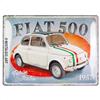 Nostalgic-Art Targa retrò, 30 x 40 cm, Fiat 500 - Turin Italia - Idee regalo per amanti degli accessori FIAT, in metallo, design vintage
