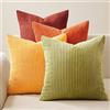 Topfinel Fodera per cuscino 40x40 cm Grigio Set di 4 copricuscini in velluto a coste Copricuscino per divano Cuscino Deco per divano Camera da letto Soggiorno Bambini Soffice Gradiente Giallo-arancio