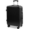 Travli Valigia Rigida con Ruote 100 Litri - Serratura a combinazione - Trolley rigido con rotelle girevoli - Custodia rigida - Viaggi - Leggero - 77x40x31 cm - Nero