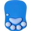 DOBAOJIA Tappetino Mouse con Poggiapolsi, Mouse Pad Ergonomico, Tappetino per Mouse con Zampa di Gatto Carino, in Morbido Silicone, Base Antiscivolo, per casa/ufficio/gioco, Blu