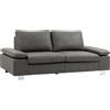HOMCOM Divano 2 Posti da Salotto e Ufficio Salvaspazio con Seduta Imbottita e Braccioli Regolabili, 200x88x86 cm, Grigio|Aosom