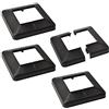UFURMATE Copertura per Base Palo, 4 Pezzi 10,2x10,2cm (Effettivi 10,2x10,2cm) Piastre Copertura Base Palo in Plastica Decorative Copertura Gonna Palo Divisa Copertura Base Ringhiera Quadrata per
