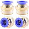 ANGEEK 4 pezzi 10mm 1/2''PT filettatura esterna dritta Push to Connect Fittings per tubo di inserimento pneumatico connettore rapido